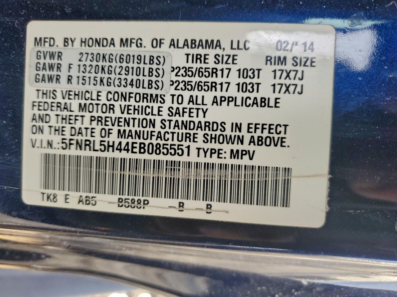 Honda Odyssey Ex Image 2